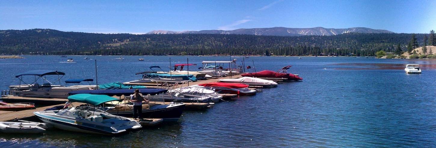 Boats at Captain John's Fawn Harbor Marina in Big Bear